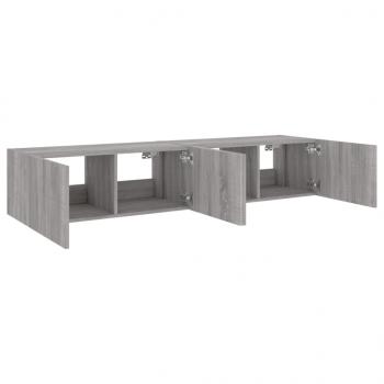 TV-Wandschränke mit LED-Leuchten 2 Stk. Grau Sonoma 80x35x31 cm