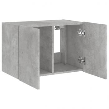 TV-Wandschrank mit LED-Leuchten Betongrau 60x35x41 cm