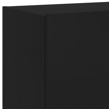 TV-Wandschrank mit LED-Leuchten Schwarz 80x35x41 cm