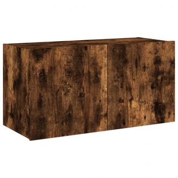 TV-Wandschrank mit LED-Leuchten Räuchereiche 80x35x41 cm