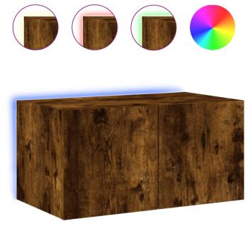 TV-Wandschrank mit LED-Leuchten Räuchereiche 60x35x31 cm