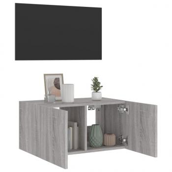 TV-Wandschrank mit LED-Leuchten Grau Sonoma 60x35x31 cm