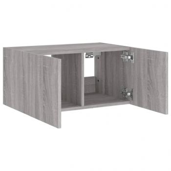 TV-Wandschrank mit LED-Leuchten Grau Sonoma 60x35x31 cm