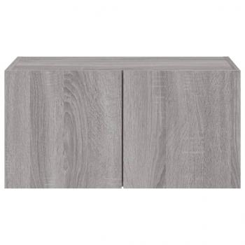 TV-Wandschrank mit LED-Leuchten Grau Sonoma 60x35x31 cm