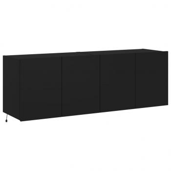 TV-Wandschränke mit LED-Leuchten 2 Stk. Schwarz 60x35x41 cm 