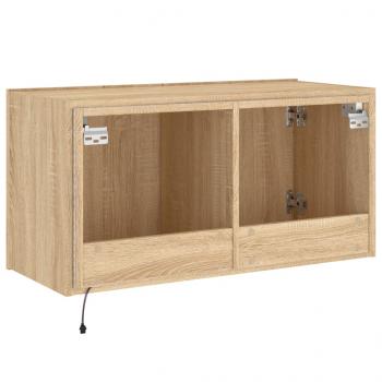 TV-Wandschrank mit LED-Leuchten Sonoma-Eiche 80x35x41 cm