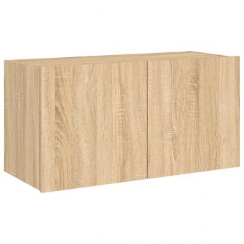 TV-Wandschrank mit LED-Leuchten Sonoma-Eiche 80x35x41 cm