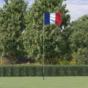 ARDEBO.de - Flagge Frankreichs mit Mast 5,55 m Aluminium