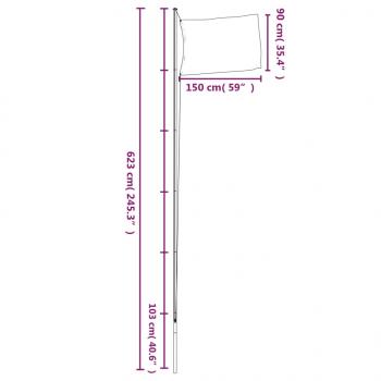 Europaflagge mit Mast 6,23 m Aluminium