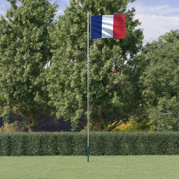 ARDEBO.de - Französische Flagge mit Mast 6,23 m Aluminium