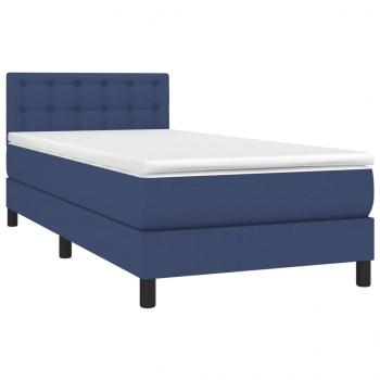 Boxspringbett mit Matratze & LED Blau 80x200 cm Stoff