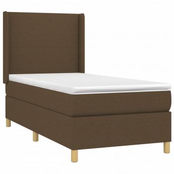 Boxspringbett mit Matratze & LED Dunkelbraun 80x200 cm Stoff