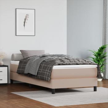 ARDEBO.de - Boxspringbett mit Matratze Cappuccino-Braun 80x200cm Kunstleder