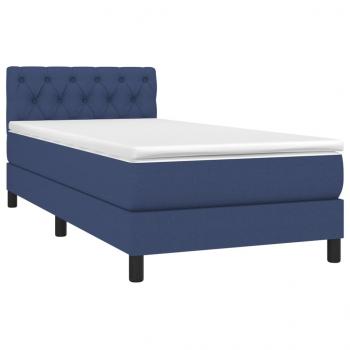 Boxspringbett mit Matratze & LED Blau 80x200 cm Stoff