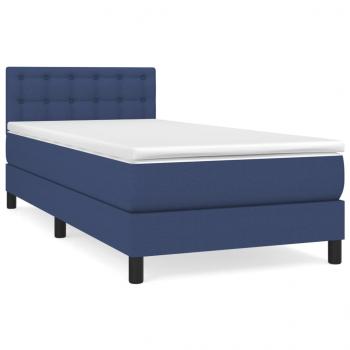 Boxspringbett mit Matratze Blau 80x200 cm Stoff