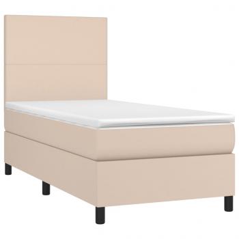 Boxspringbett mit Matratze Cappuccino-Braun 80x200cm Kunstleder