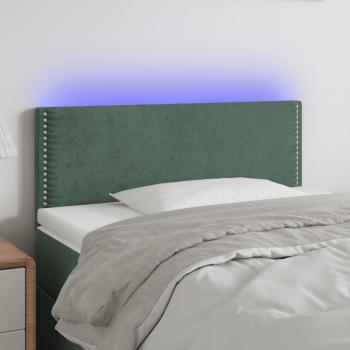 ARDEBO.de - LED Kopfteil Dunkelgrün 100x5x78/88 cm Samt