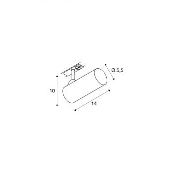 SLV HELIA 50 Strahler für Hochvolt 1Phasen-Stromschiene, LED, 3000K, weiß, 35°, inkl. 1 Phasen-Adapter (143581)