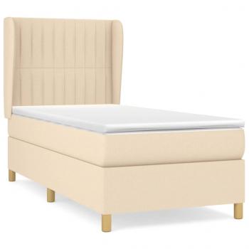 Boxspringbett mit Matratze Creme 80x200 cm Stoff