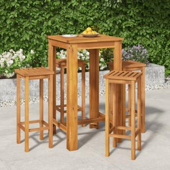 ARDEBO.de - 5-tlg. Gartenbar-Set Massivholz Akazie