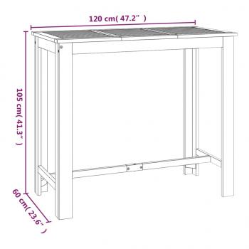 7-tlg. Gartenbar-Set Massivholz Akazie