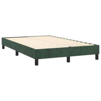 Boxspringbett mit Matratze Dunkelgrün 120x200 cm Samt