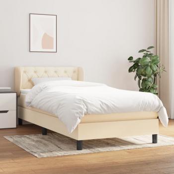 ARDEBO.de - Boxspringbett mit Matratze Creme 80x200 cm Stoff