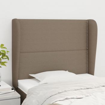 ARDEBO.de - Kopfteil mit Ohren Taupe 103x23x118/128 cm Stoff