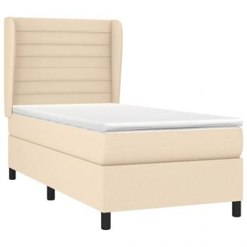 Boxspringbett mit Matratze Creme 80x200 cm Stoff