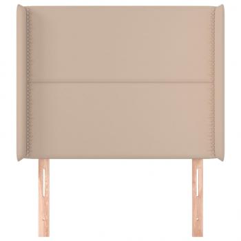 Kopfteil mit Ohren Cappuccino-Braun 103x16x118/128cm Kunstleder