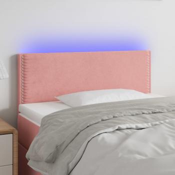 ARDEBO.de - LED Kopfteil Rosa 100x5x78/88 cm Samt