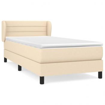 Boxspringbett mit Matratze Creme 80x200 cm Stoff