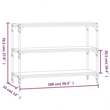 Bücherregal Schwarz 100x33x70,5 cm Holzwerkstoff und Stahl