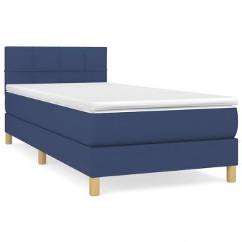 Boxspringbett mit Matratze Blau 90x190 cm Stoff