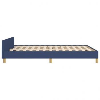 Bettgestell mit Kopfteil Blau 140x190 cm Stoff