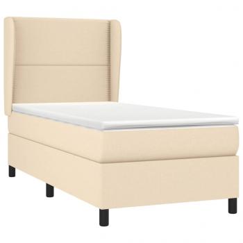 Boxspringbett mit Matratze Creme 90x200 cm Stoff