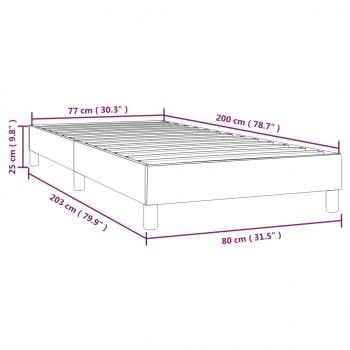 Bettgestell Schwarz 80x200 cm Kunstleder