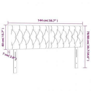 LED Kopfteil Schwarz 144x7x78/88 cm Samt