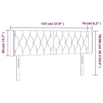 LED Kopfteil Schwarz 147x16x78/88 cm Samt