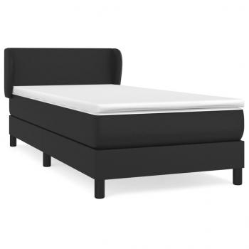 Boxspringbett mit Matratze Schwarz 80x200 cm Kunstleder