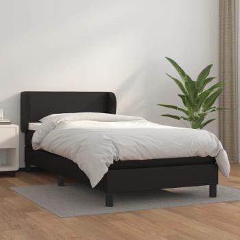 ARDEBO.de - Boxspringbett mit Matratze Schwarz 90x200 cm Kunstleder