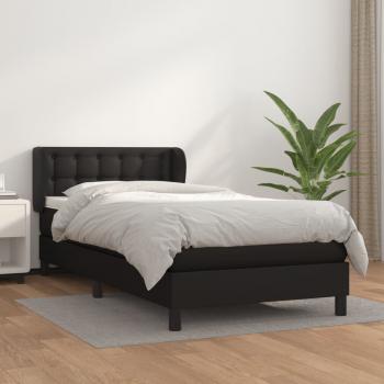 ARDEBO.de - Boxspringbett mit Matratze Schwarz 90x200 cm Kunstleder