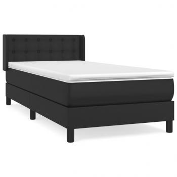 Boxspringbett mit Matratze Schwarz 80x200 cm Kunstleder