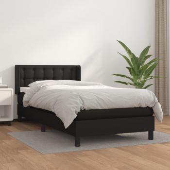 ARDEBO.de - Boxspringbett mit Matratze Schwarz 90x200 cm Kunstleder