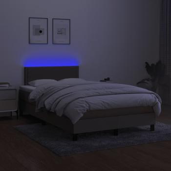 Boxspringbett mit Matratze & LED Taupe 120x200 cm Stoff