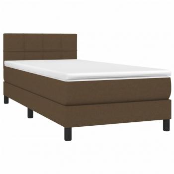 Boxspringbett mit Matratze & LED Dunkelbraun 80x200 cm Stoff