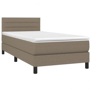 Boxspringbett mit Matratze & LED Taupe 80x200 cm Stoff