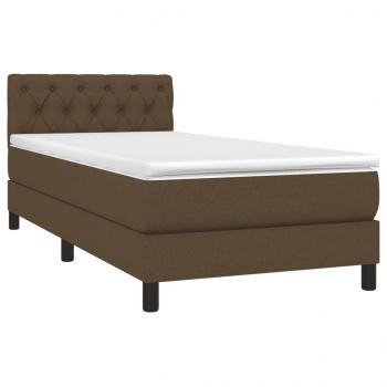 Boxspringbett mit Matratze & LED Dunkelbraun 80x200 cm Stoff