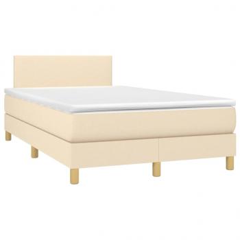 Boxspringbett mit Matratze & LED Creme 120x200 cm Stoff