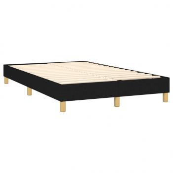 Boxspringbett mit Matratze & LED Schwarz 120x200 cm Stoff